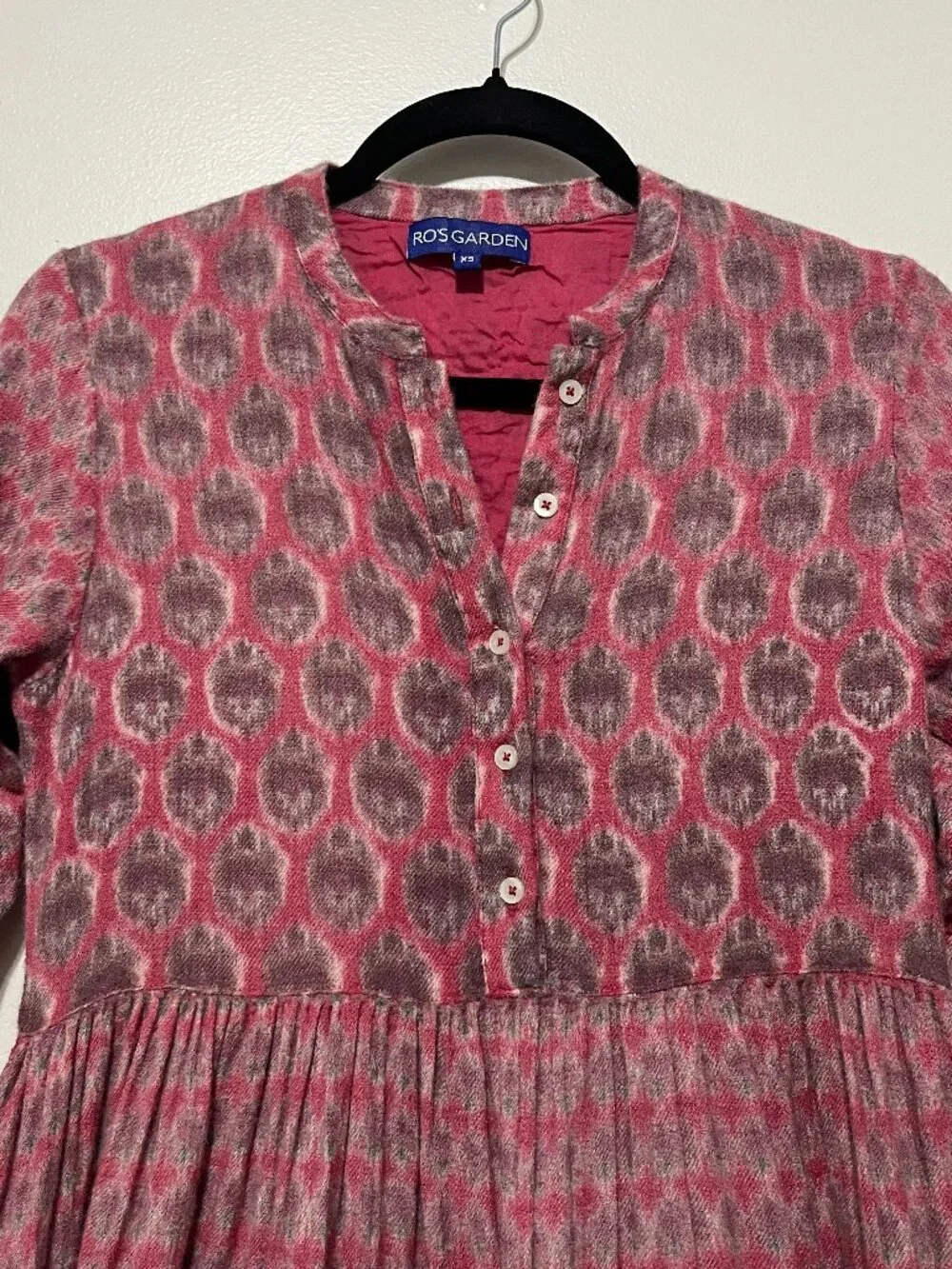 Ro's Garden Womens Diwali Tiered Midi Dress XS (Fits XXS) Bohemian Modest Cotton